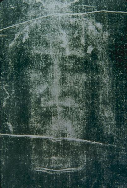 The face visible on a photographic negative of the Shroud of Turin